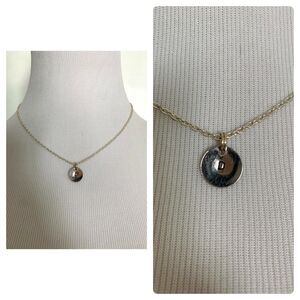 Los Angeles Boutique Stainless Steel Silver Minimal Stamped Initial D Necklace